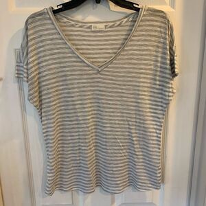 AG Gray and White Striped Tee
